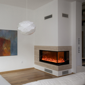 <span class=keywords><strong>Foyer</strong></span> électrique réaliste en verre à 2 faces avec décor de flamme LED Coin en forme de L pour montage mural intérieur conçu pour une utilisation en <span class=keywords><strong>foyer</strong></span> - Product Image 5