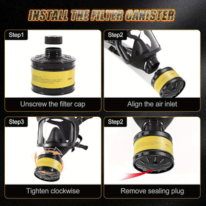 Masque à gaz intégral en silicone homologué CE, respirateur de haute qualité pour pesticides, produits chimiques, incendies, peinture en aérosol et formaldéhyde - Product Image 5