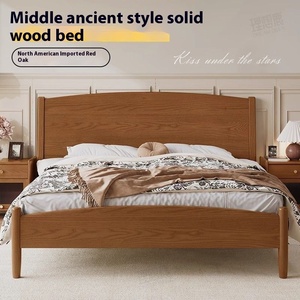 <span class=keywords><strong>Lit</strong></span> double de 1.8m de style antique et <span class=keywords><strong>lit</strong></span> simple de 1.5m en bois de frêne de chêne moderne pour chambre principale ou chez l'habitant - Product Image 4
