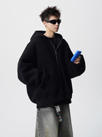 Sac à dos tridimensionnel lourd pull à capuche hommes femmes hiver imprimé éponge française imperméable Cardigan ample