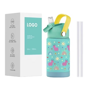 Stainless Steel Kids Vacuum Water <b>Bottle</b> Sublimation Tumbler Thermal Insulation 12-24 Hours Leak-Proof Straw Gift <b>Box</b> Packaging - Product Image 1
