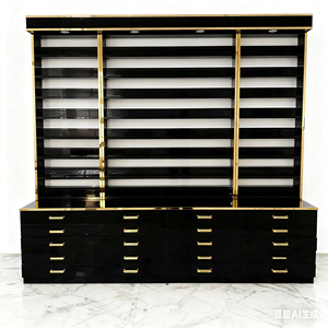Étagère de présentation en bois moderne personnalisée pour l'art des ongles de spa Vitrine de salon de luxe pour la beauté Étagères de coiffure - Product Image 1