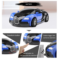 HW Coche Deportivo de Plástico ABS con Fricción, Bugatti Genial, Transformable en Robot, Juguete de Policía de Carreras con Inercia, 8 piezas/caja