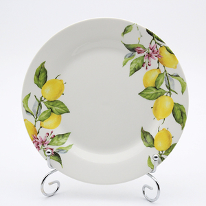 Platos de Cerámica Redondos de <span class=keywords><strong>8</strong></span> Pulgadas con Diseño de Limón, Estilo Europeo, Venta al por Mayor, Juego de Vajilla - Product Image 1