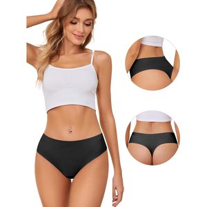 Lot de 5 strings sans couture pour femmes, taille haute, respirants et confortables, pour le sport - Product Image 2