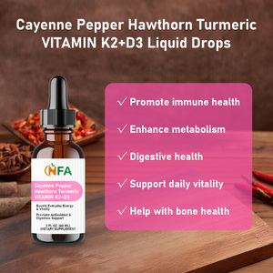 Gouttes liquides de Vitamine D3 K2 en gros avec aubépine et curcuma pour la santé osseuse – Complément antioxydant naturel - Product Image 2
