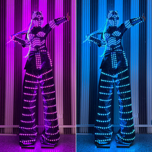 <b>Remote</b> <b>Control</b> LED Light-Up Stilt Costume RGB Color-Changing Fashion <b>Robot</b> Suit for Christmas New Year Events Stage Performances - Product Image 5