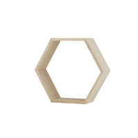 Estante de Pared Hexagonal de Madera de Pino sin Acabado, Personalizado, para Decoración Geométrica del Hogar, Exhibición de Artículos Pequeños