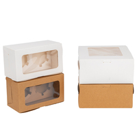 Pour LOKYO Emballage de logo imprimé personnalisé 12 boîtes à muffins/cupcakes à 4 trous pour sushis en gros prêt à gaufrer Matt Laminati