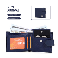 Dompet Kartu Sederhana HASSION Custom, Anti-RFID, Lapisan Poliester, Lipat Pendek untuk Pria