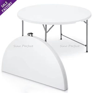 Table de repas carrée de camping en plein air Sinoperfect, table pliante en plastique blanc pour événements, mariage, fête - Product Image 6