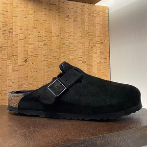 Zuecos de Suela Gruesa Htf, Planos, Cálidos, Antideslizantes, de Gamuza y Corcho, Suaves, Transpirables, Ligeros, con Punta Cerrada y Hebilla, para <span class=keywords><strong>Mujer</strong></span>, Otoño, <span class=keywords><strong>EVA</strong></span> - Product Image 4