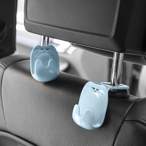 Cute Cartoon <b>Car</b> Seat <b>Hooks</b> Pink Pack Of 2 ABS Material For Interior Storage - Product Image 4