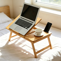 Table d'appoint pliable et réglable 2026 pour ordinateur portable avec porte-gobelet et fente pour téléphone, portable pour lit, canapé, maison et bureau