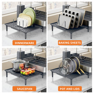 WIREKING estable, desechable, 2 niveles extensibles, <span class=keywords><strong>escurridor</strong></span> <span class=keywords><strong>de</strong></span> <span class=keywords><strong>platos</strong></span>, soporte para cubiertos, secador <span class=keywords><strong>de</strong></span> agua sobre el fregadero, estante <span class=keywords><strong>de</strong></span> secado <span class=keywords><strong>de</strong></span> <span class=keywords><strong>platos</strong></span> <span class=keywords><strong>de</strong></span> cocina - Product Image 4
