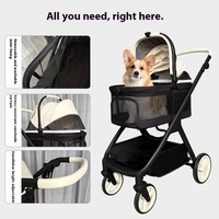 Offre Spéciale léger 4 roues pliable étanche poussette pour animaux de compagnie transporteur pliable chariot petits chats chiens en tissu Oxford