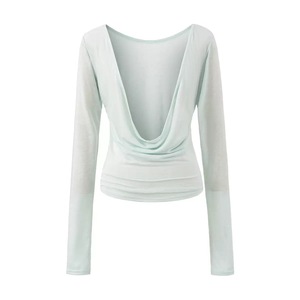 Traje de Yoga Transpirable de Secado Rápido con Capucha y Manga Larga para Mujer, con Cojín en el Pecho, Alta Elasticidad y Logotipo Frontal - Product Image 3