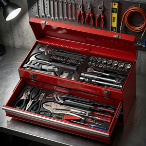 Juego de Herramientas Manuales de 76 Piezas de 1/4" y 3/8" con Estuche Rígido, Acero al Carbono CV, Modelo Personalizable OEM 19000376H, Hecho en Taiwán, Herramientas ITA - Product Image 1