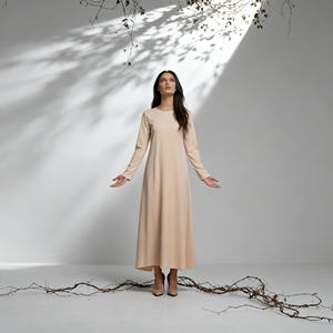 Abaya Modeste en Polyester Uni Personnalisée en Gros pour Femmes Musulmanes – Robe Décontractée Tendance - Product Image 4