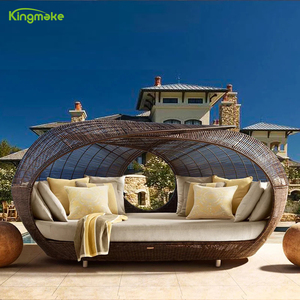 Mobilier d'extérieur tout temps fait à <span class=keywords><strong>la</strong></span> main en rotin jardin balcon canapé ensemble patio auvent oiseau cage <span class=keywords><strong>lit</strong></span> extérieur Daybed - Product Image 6
