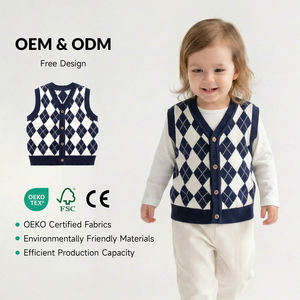 <span class=keywords><strong>Gilet</strong></span> en tricot personnalisé pour bébés filles, cardigan décontracté en maille pour enfants, manteau en coton pour garçons - Product Image 1