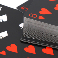 Concevez votre propre impression de jeu de cartes à jouer noire double face personnalisée avec logo photo