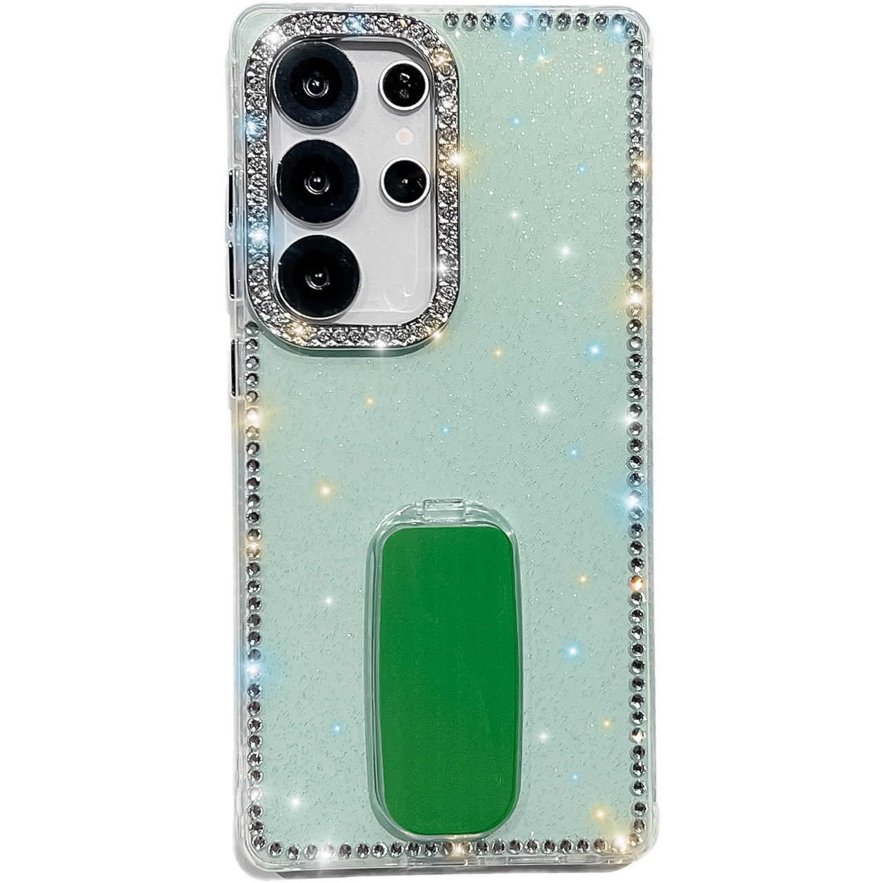 Supporto per specchio verde chiaro glitterato