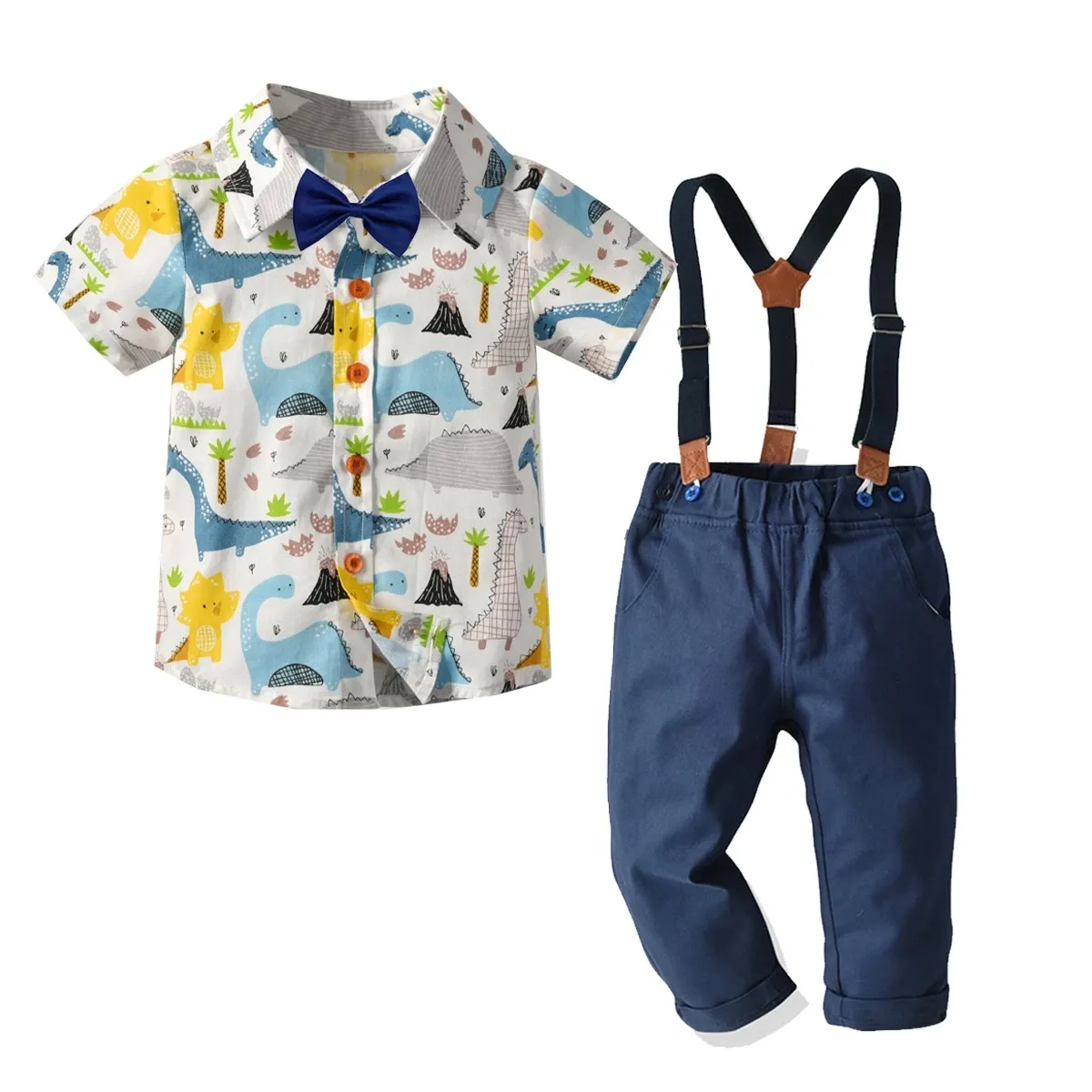 LZH طفل الفتيان شهم وتتسابق الدعاوى ، الرضع قصيرة الأكمام قميص + مريلة السراويل + ربطة القوس فيونكة الملابس مجموعة