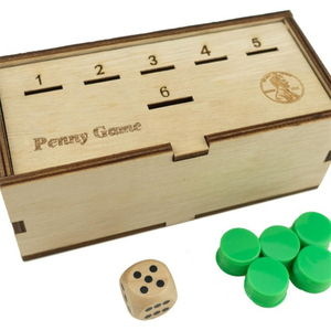Conception personnalisée Penny Game <span class=keywords><strong>Fun</strong></span> <span class=keywords><strong>Board</strong></span> fonctionne avec se débarrasser des pièces de monnaie pour gagner une boîte en bois de dés stratégiques simples - Product Image 3