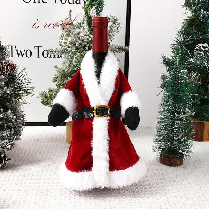 TC Fashion Creative Cartoon Red Skirt Wine Bottle Holder Home Table Ornaments Cloth Christmas Decorations Wine Bottle Cover
