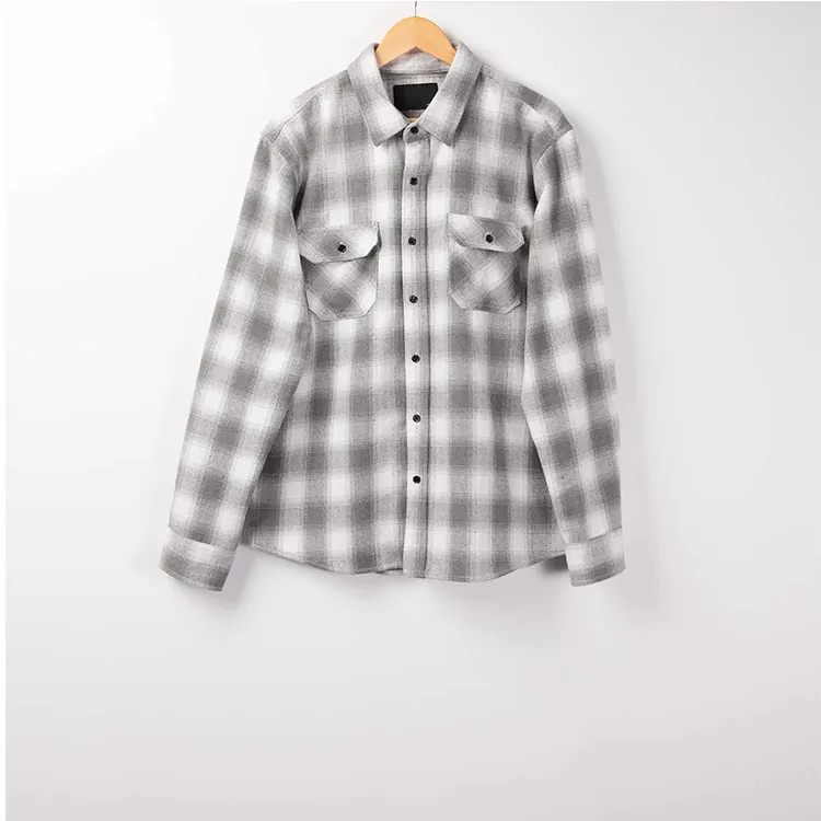 OEM Design Printing Button Down 2022 Plaid Flannel Shirt Men