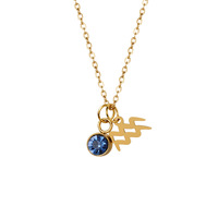 Collier pendentif en acier inoxydable plaqué or 18 carats de haute qualité, zircon, étanche, 12 signes du zodiaque, runes, cadeau tendance, bijoux