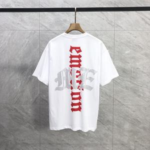 T-shirt à manches courtes pour homme en coton 100% de qualité supérieure, imprimé rétro avec lettres, style streetwear décontracté hip-hop, motif 'Mixed Emotions' - Product Image 3