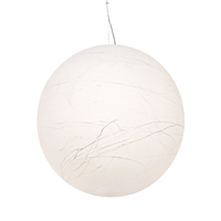 Lustre moderne DAQIU pour intérieur, lampe suspendue décorative en forme de lune, lampe suspendue en tissu de soie, éclairage artistique
