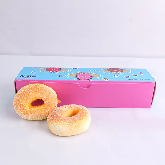 Caja para llevar de donuts de cartón de grado alimenticio con logotipo personalizado