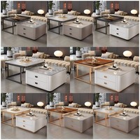 Nouveau style de meubles de maison Table basse carrée multifonctionnelle à bas prix pour thé ou café Table basse moderne en verre blanc