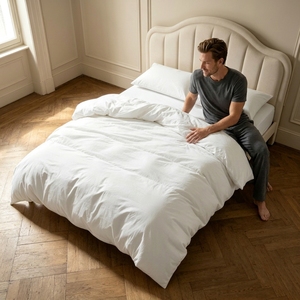 Housse de <span class=keywords><strong>couette</strong></span> White Inn Homestay 100% coton satiné haute densité qualité hôtelière Vente en gros - Product Image 3