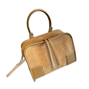 Ando <b>Bag</b> Nubuck Cowhide Leather Bowling <b>Bag</b> Women Vintage Top Handle Crossbody <b>Satchel</b> - Product Image 5