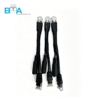 Cable Divisor OEM Gold Flash RJ45 8P8C a Conector Estéreo de 3.5mm y 4 Pines Cat5e 24AWG de 125mm, RoHS, para Audio de Teléfono IP VoIP