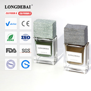Custom logo Unique Square Empty <b>Perfume</b> <b>Bottles</b> 30ml 50ml 100ml Clear Luxury Glass <b>Perfume</b> <b>Bottle</b> with Stone Cap - Product Image 1