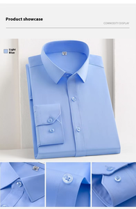 Herren Stretch No Iron Bequemes Hemd Koreanischer Stil Business Formal Interview Weißes Hemd Plus Size - Product Image 6