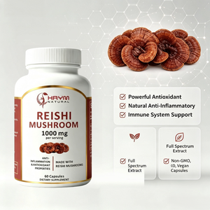 Capsules d'extrait de champignon Reishi 1000mg Ganoderma, stimulant immunitaire, antioxydant, complément alimentaire, OEM disponible - Product Image 2