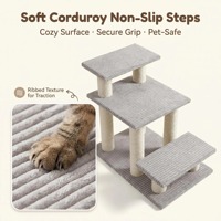 Tour pour chat de luxe 3-en-1 avec escalier, griffoir et arbre à chat multi-niveaux en corde de sisal, écologique, facile à assembler, pour intérieur