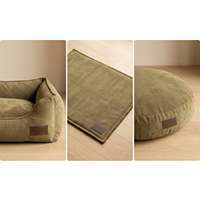Lit carré pour animaux de compagnie en velours rayé, minimaliste, moderne, classique, lavable, durable, best-seller, pour chiens et chats, source OEM ODM