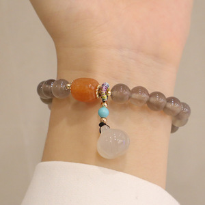 Perla di pietra preziosa <span class=keywords><strong>naturale</strong></span> trasparente stile retrò cinese giade di agata in rilievo multicolore - Product Image 6