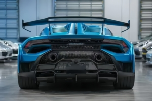Diffuseur de pare-chocs arrière en fibre de carbone sèche de style V pour l'extérieur de la voiture, compatible avec Lamborghini Huracan <span class=keywords><strong>STO</strong></span> - Product Image 2