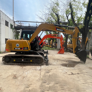 Sany SY75C Excavator Heavy Duty Construction <b>Machinery</b> Yellow Black Color Track 6.1 Ton 0.21m Bucket Capacity Yanmar Engine 36kW - Product Image 4