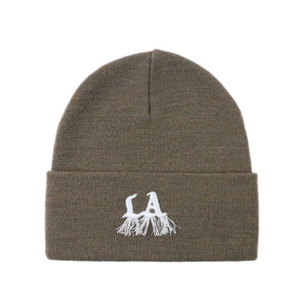 Custom Gray Knitted Embroidered Fashionable Warm <strong>Pom</strong>-<strong>pom</strong> <strong>Beanie</strong> for Cold Winter Weather - Product Image 1