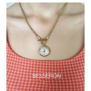 Collier et montre pour femme en acier inoxydable 316L de 18 mm, bijoux tendance 2023, ensemble pour filles, montre à chaîne, cadeau élégant - Product Image 6