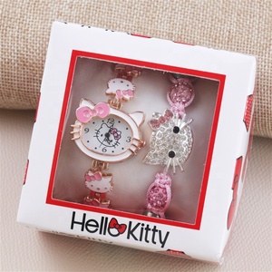 Phim Hoạt Hình trẻ em học sinh Dễ thương Yong cô gái người mèo <span class=keywords><strong>kitty</strong></span> Kim Cương Vòng đeo tay thạch anh xem món quà nhỏ trang sức - Product Image 1